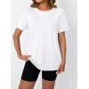 imageAUTOMET Womens Workout Tops Short Sleeve Gym Shirts Summer Athletic Yoga Tshirts Loose Fit Casual Clothes 2025White