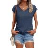 imageAUTOMET V Neck T Shirts for Women Spring Summer Fall Tops Teacher Work Business Dressy Casual Blouses Basic Tees Boho FashionNavy
