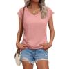 imageAUTOMET V Neck T Shirts for Women Spring Summer Fall Tops Teacher Work Business Dressy Casual Blouses Basic Tees Boho FashionPink