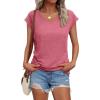 imageAUTOMET V Neck T Shirts for Women Spring Summer Fall Tops Teacher Work Business Dressy Casual Blouses Basic Tees Boho FashionRed