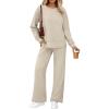 imageAUTOMET Womens 2 Piece Sweatsuits Outfit Lounge Sets Side Slit Sweatshirt Wide Leg Tracksuit Travel Loungewear with PocketsApricot