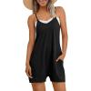 imageAUTOMET Womens Rompers Jumpsuits Summer Vacation Beach Outfits 2025 Shorts Overalls Jumpers Loose Casual Soft Fashion ClothesBlack