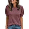 imageAUTOMET Womens Tops Summer Sweater Long Tunic Dressy Casual Blouses Business Cute Trendy Short Sleeve Shirt 2025Wine