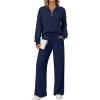 imageAUTOMET Womens Track Suits Set Sweatsuits Two Piece Outfits Lounge Sets Half Zip Lapel Sweatshirts Fall Fashion ClothesNavyblue