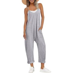 imageAUTOMET Jumpsuits for Women Casual Summer Outfits Rompers Comfy Beach Vacation Trendy Overalls Jumpers Fashion Clothes 2025Gray