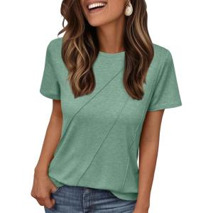 imageAUTOMET Womens Summer Tops Workout Shirts Beach Vacation Outfits Business Tshirts Dressy Fashion Spring Clothes 2025Lightgreen