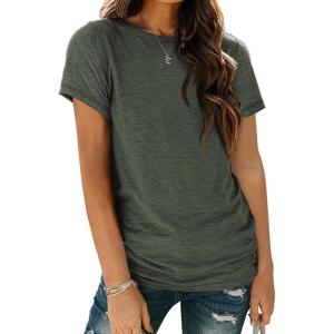 imageAUTOMET Womens Tops Shorts Sleeve Shirts for Summer Spring Beach Vacation Plus Size Oversized Casual Tee for Teen Girls 202502armygreen