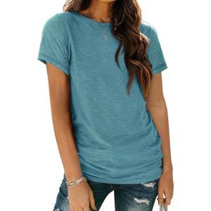 imageAUTOMET Womens Tops Shorts Sleeve Shirts for Summer Spring Beach Vacation Plus Size Oversized Casual Tee for Teen Girls 202502bluegreen