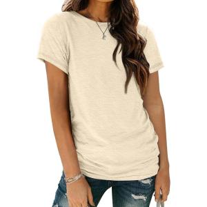 imageAUTOMET Womens Tops Shorts Sleeve Shirts for Summer Spring Beach Vacation Plus Size Oversized Casual Tee for Teen Girls 202502cream