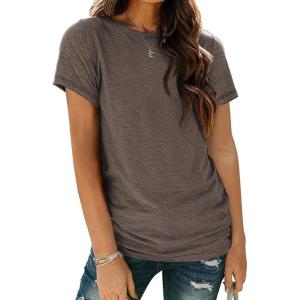 imageAUTOMET Womens Tops Shorts Sleeve Shirts for Summer Spring Beach Vacation Plus Size Oversized Casual Tee for Teen Girls 202502darkcoffee