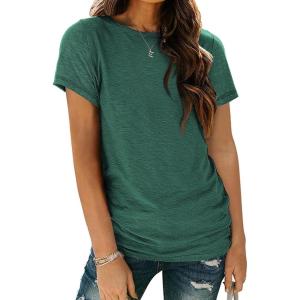 imageAUTOMET Womens Tops Shorts Sleeve Shirts for Summer Spring Beach Vacation Plus Size Oversized Casual Tee for Teen Girls 202502darkgreen