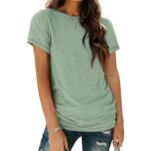 imageAUTOMET Womens Tops Shorts Sleeve Shirts for Summer Spring Beach Vacation Plus Size Oversized Casual Tee for Teen Girls 202502lightgreen