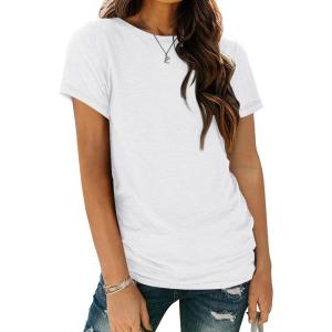 imageAUTOMET Womens Tops Shorts Sleeve Shirts for Summer Spring Beach Vacation Plus Size Oversized Casual Tee for Teen Girls 202502white