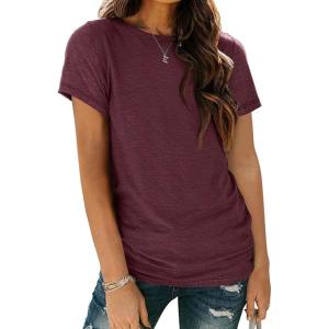 imageAUTOMET Womens Tops Shorts Sleeve Shirts for Summer Spring Beach Vacation Plus Size Oversized Casual Tee for Teen Girls 202502winered