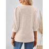 imageAUTOMET 34 Length Sleeve Womens Tops Puff Sleeve Lightweight Fall Sweaters Business Dressy Casual Work Blouses Cute T ShirtsBeige