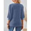 imageAUTOMET 34 Length Sleeve Womens Tops Puff Sleeve Lightweight Fall Sweaters Business Dressy Casual Work Blouses Cute T ShirtsBlue