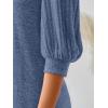 imageAUTOMET 34 Length Sleeve Womens Tops Puff Sleeve Lightweight Fall Sweaters Business Dressy Casual Work Blouses Cute T ShirtsBlue