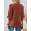 imageAUTOMET 34 Length Sleeve Womens Tops Puff Sleeve Lightweight Fall Sweaters Business Dressy Casual Work Blouses Cute T ShirtsCaramel