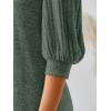 imageAUTOMET 34 Length Sleeve Womens Tops Puff Sleeve Lightweight Fall Sweaters Business Dressy Casual Work Blouses Cute T ShirtsGreen