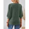 imageAUTOMET 34 Length Sleeve Womens Tops Puff Sleeve Lightweight Fall Sweaters Business Dressy Casual Work Blouses Cute T ShirtsGreen