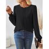 imageAUTOMET Long Sleeve Shirts for Women Business Dressy Casual Tops Work Blouses Pleated TunicsBlack