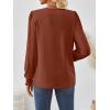 imageAUTOMET Long Sleeve Shirts for Women Business Dressy Casual Tops Work Blouses Pleated TunicsRust