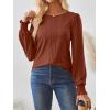 imageAUTOMET Long Sleeve Shirts for Women Business Dressy Casual Tops Work Blouses Pleated TunicsRust