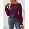 imageAUTOMET Long Sleeve Shirts for Women Business Dressy Casual Tops Work Blouses Pleated TunicsWine