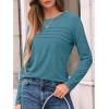 imageAUTOMET Long Sleeve Shirts for Women Pleated Dressy Casual Business Blouses Trendy Fashion Tunic Basic TopsBlue