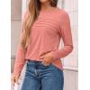 imageAUTOMET Long Sleeve Shirts for Women Pleated Dressy Casual Business Blouses Trendy Fashion Tunic Basic TopsCoral