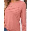 imageAUTOMET Long Sleeve Shirts for Women Pleated Dressy Casual Business Blouses Trendy Fashion Tunic Basic TopsCoral