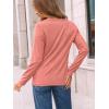 imageAUTOMET Long Sleeve Shirts for Women Pleated Dressy Casual Business Blouses Trendy Fashion Tunic Basic TopsCoral