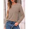 imageAUTOMET Long Sleeve Shirts for Women Pleated Dressy Casual Business Blouses Trendy Fashion Tunic Basic TopsKhaki