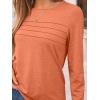 imageAUTOMET Long Sleeve Shirts for Women Pleated Dressy Casual Business Blouses Trendy Fashion Tunic Basic TopsOrange