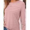 imageAUTOMET Long Sleeve Shirts for Women Pleated Dressy Casual Business Blouses Trendy Fashion Tunic Basic TopsPink