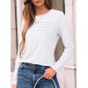 imageAUTOMET Long Sleeve Shirts for Women Pleated Dressy Casual Business Blouses Trendy Fashion Tunic Basic TopsWhite