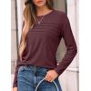 imageAUTOMET Long Sleeve Shirts for Women Pleated Dressy Casual Business Blouses Trendy Fashion Tunic Basic TopsWine