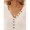 imageAUTOMET Sweater for Women Long Sleeve Henley Shirts Dressy Casual Tunic Tops Deep V Neck Sweaters Fall Outfits 2025Apricot