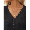 imageAUTOMET Sweater for Women Long Sleeve Henley Shirts Dressy Casual Tunic Tops Deep V Neck Sweaters Fall Outfits 2025Black
