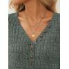 imageAUTOMET Sweater for Women Long Sleeve Henley Shirts Dressy Casual Tunic Tops Deep V Neck Sweaters Fall Outfits 2025Green