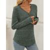 imageAUTOMET Sweater for Women Long Sleeve Henley Shirts Dressy Casual Tunic Tops Deep V Neck Sweaters Fall Outfits 2025Green