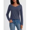 imageAUTOMET V Neck T Shirts for Women Lace Long Sleeve Cute Tops Fall Winter Dressy Business Casual Blouses Trendy Basic TeesDarkblue