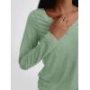 imageAUTOMET V Neck T Shirts for Women Lace Long Sleeve Cute Tops Fall Winter Dressy Business Casual Blouses Trendy Basic TeesLightgreen