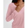 imageAUTOMET V Neck T Shirts for Women Lace Long Sleeve Cute Tops Fall Winter Dressy Business Casual Blouses Trendy Basic TeesPink