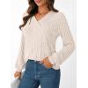 imageAUTOMET Women Long Sleeve Shirts Fall V Neck Work Tops 2025 Fashion Tunic Sweaters Dressy Casual Winter Blouse Trendy OutfitsApricot