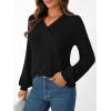 imageAUTOMET Women Long Sleeve Shirts Fall V Neck Work Tops 2025 Fashion Tunic Sweaters Dressy Casual Winter Blouse Trendy OutfitsBlack