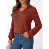 imageAUTOMET Women Long Sleeve Shirts Fall V Neck Work Tops 2025 Fashion Tunic Sweaters Dressy Casual Winter Blouse Trendy OutfitsCaramel