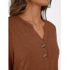 imageAUTOMET Womens Blouses Henley V Neck Shirts 34 Length Sleeve Summer TopsMaple
