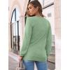 imageAUTOMET Womens Long Sleeve Crewneck Shirts Fall Winter Casual Work Tops Loose Fit Clothes Trendy Basic Outfits 2025Light Green