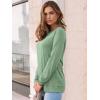 imageAUTOMET Womens Long Sleeve Crewneck Shirts Fall Winter Casual Work Tops Loose Fit Clothes Trendy Basic Outfits 2025Light Green